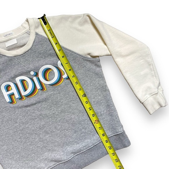 Mother The Square Adios Popover Sweatshirt Gray Ivory Size XS Retro 70’s Vibes - Picture 12 of 12